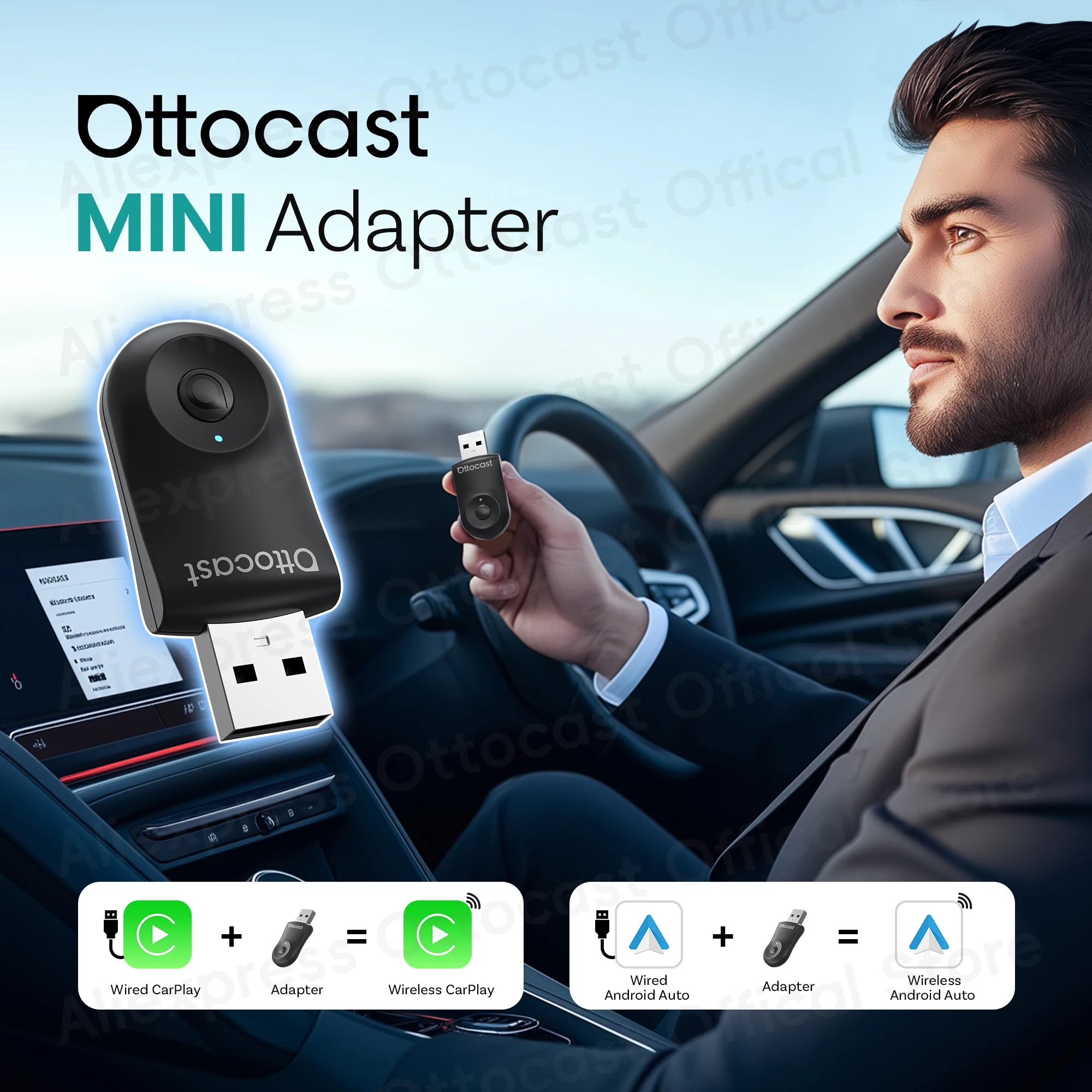 Phone Accessories For Android - صندوق محول OTTOCAST MINI اللاسلكي الجديد