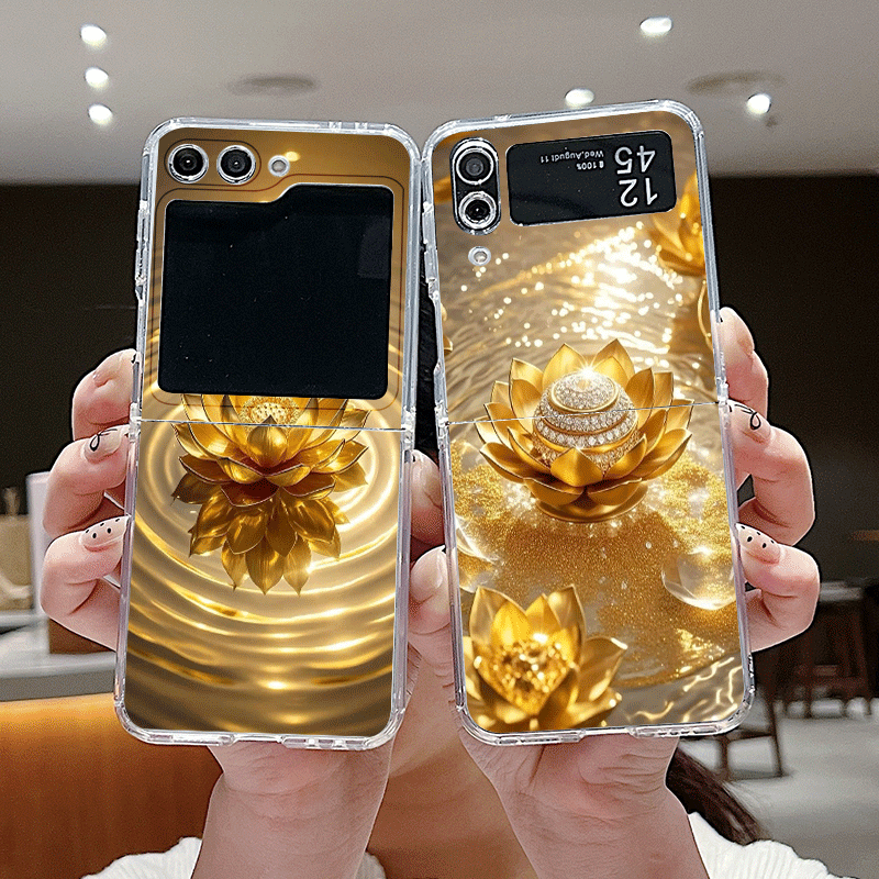 Z Phone Accessories - الإبداعية الذهبي لوتس زهرة نمط قضية