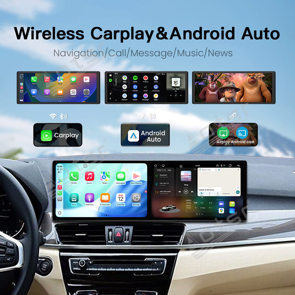 X1 Phone Accessories - المزدوج 9.1 ''أندرويد 15 Carplay لسيارات