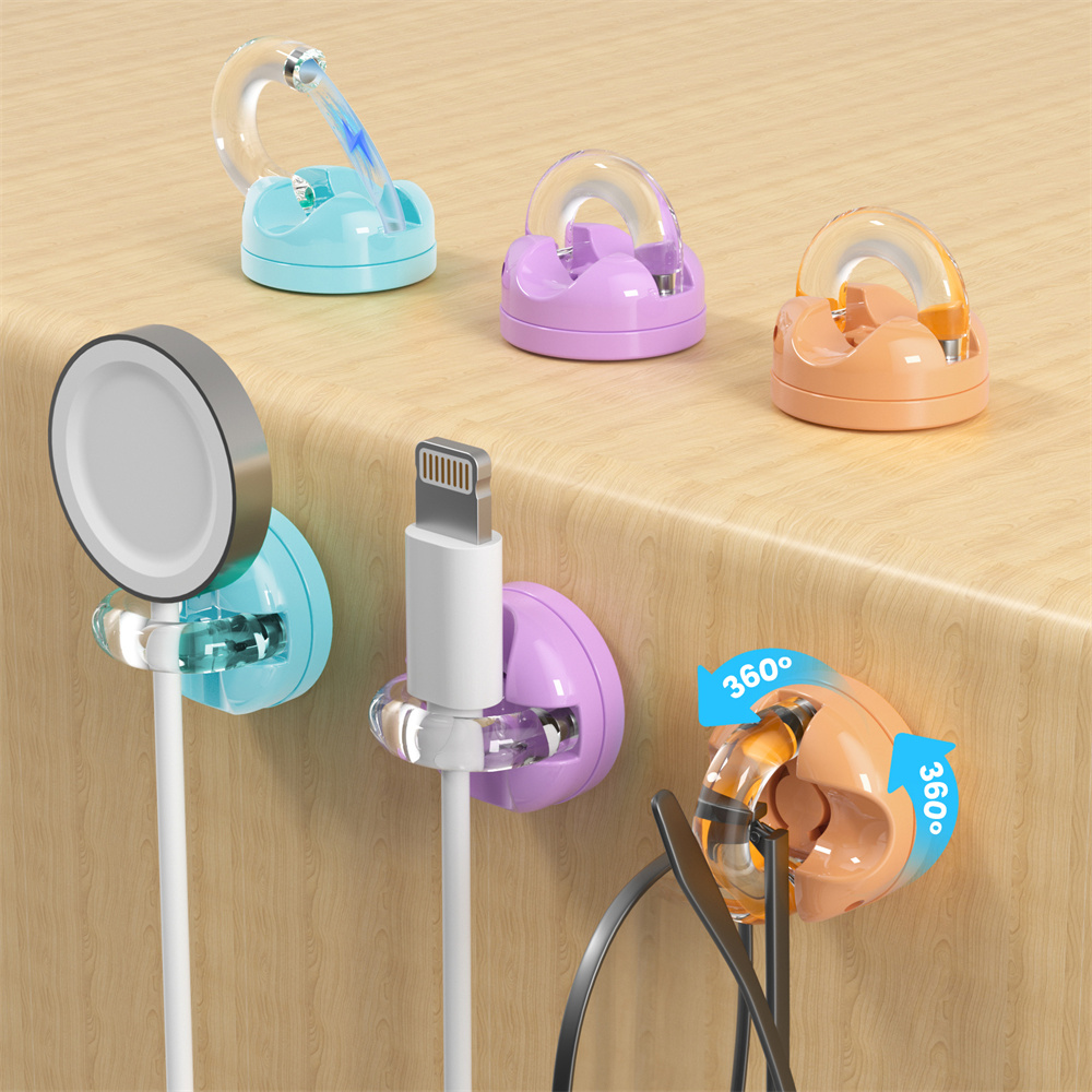 Phone Accessories Hooks - منظم كابلات بيانات مغناطيسي دوار للمكتب،