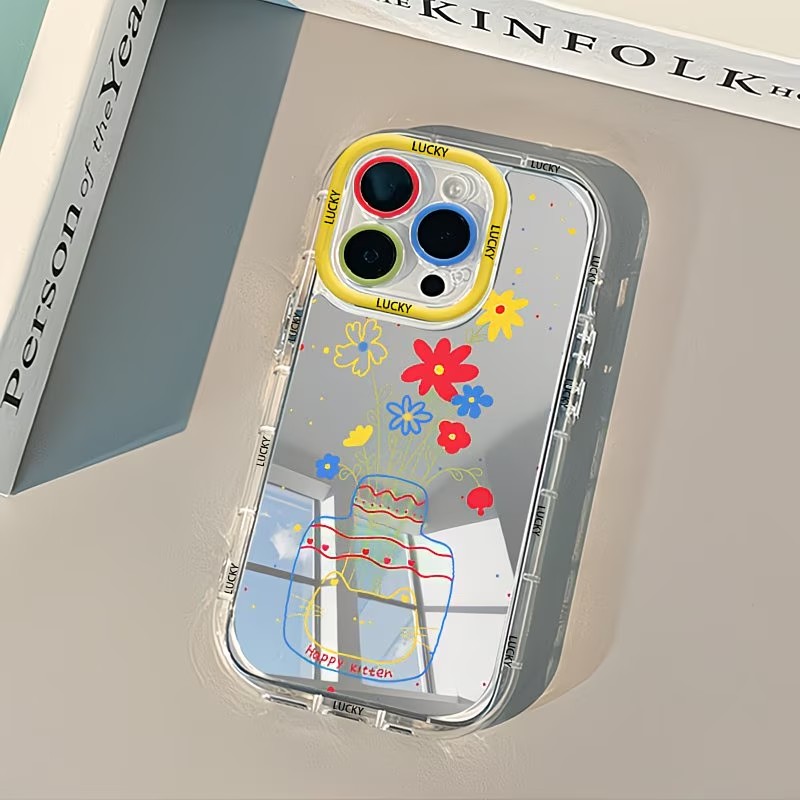 Phone Accessories Iphone - غطاء هاتف ناعم بتصميم مرآة على