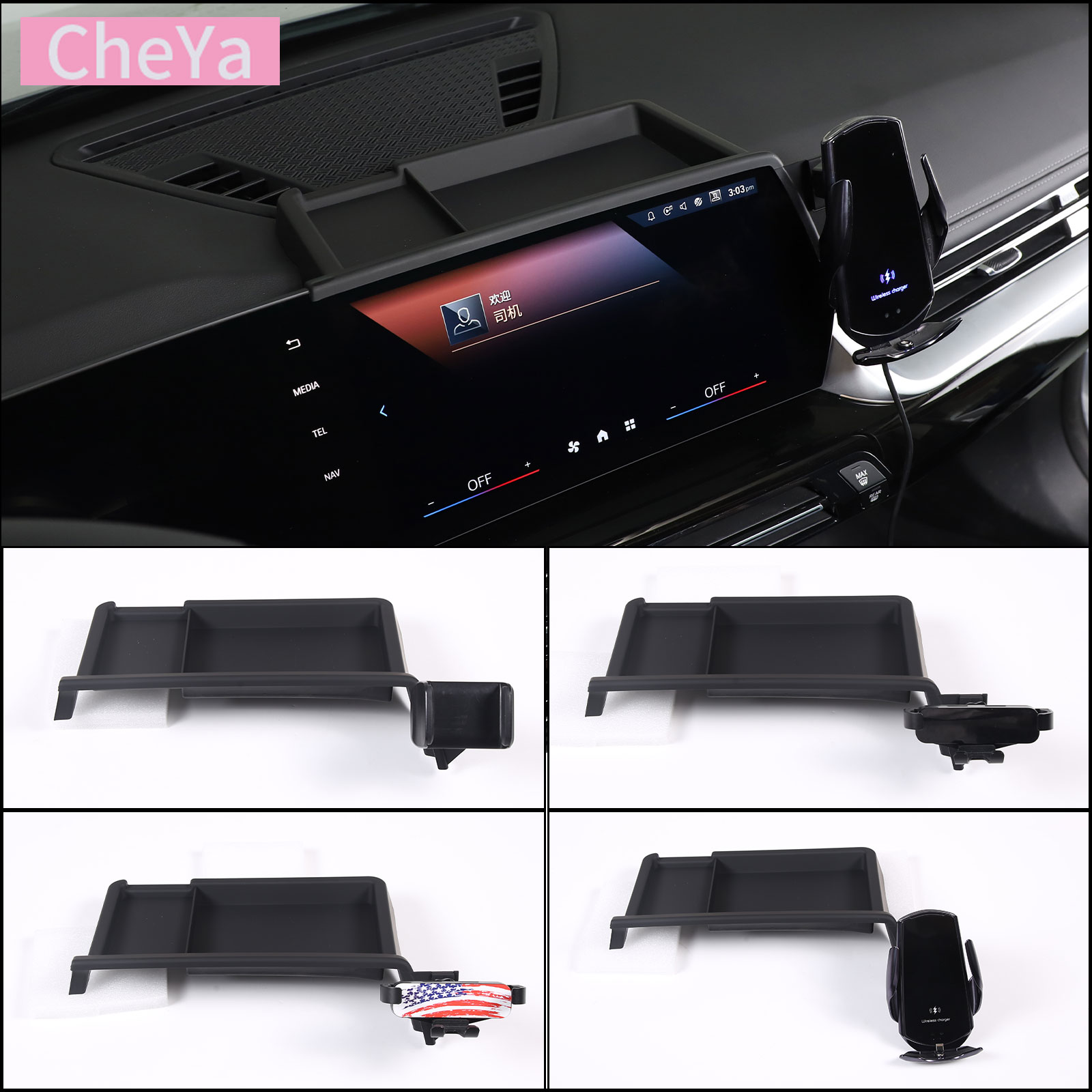 X1 Phone Accessories - حامل هاتف محمول وصندوق تخزين لشاشة