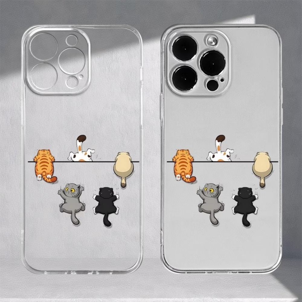 Phone Accessories Iphone - غطاء هاتف بنمط خمسة قطط لطيفة