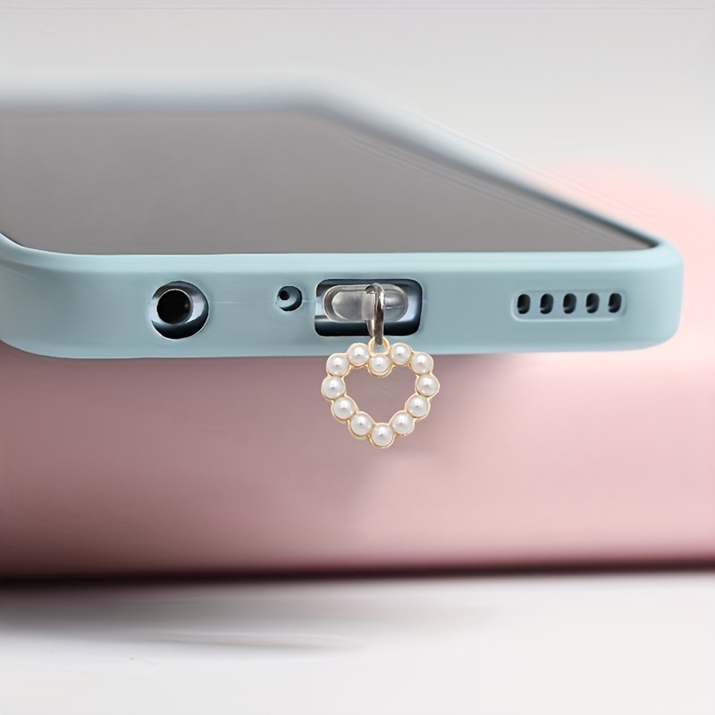 Phone Accessories For Android - ملحقات قابس الغبار بتصميم قلب، واقي