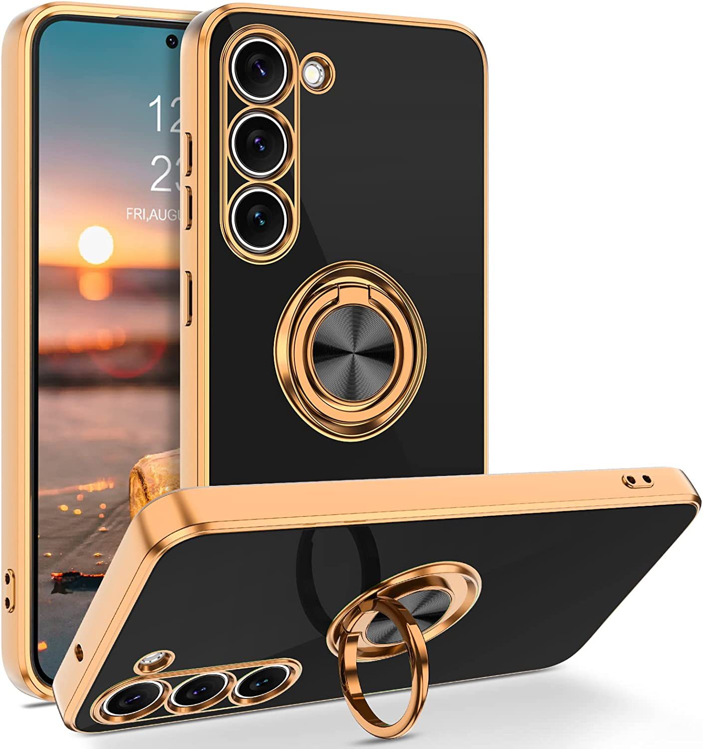 Phone Accessories Case - طلاء مغناطيسي فاخر 360 ° حلقة