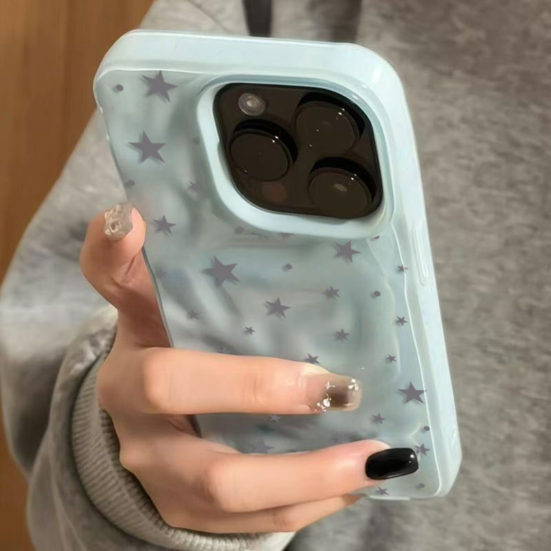 Phone Accessories Kiosk - الحد الأدنى رمادي-أزرق ستار موجة الملمس
