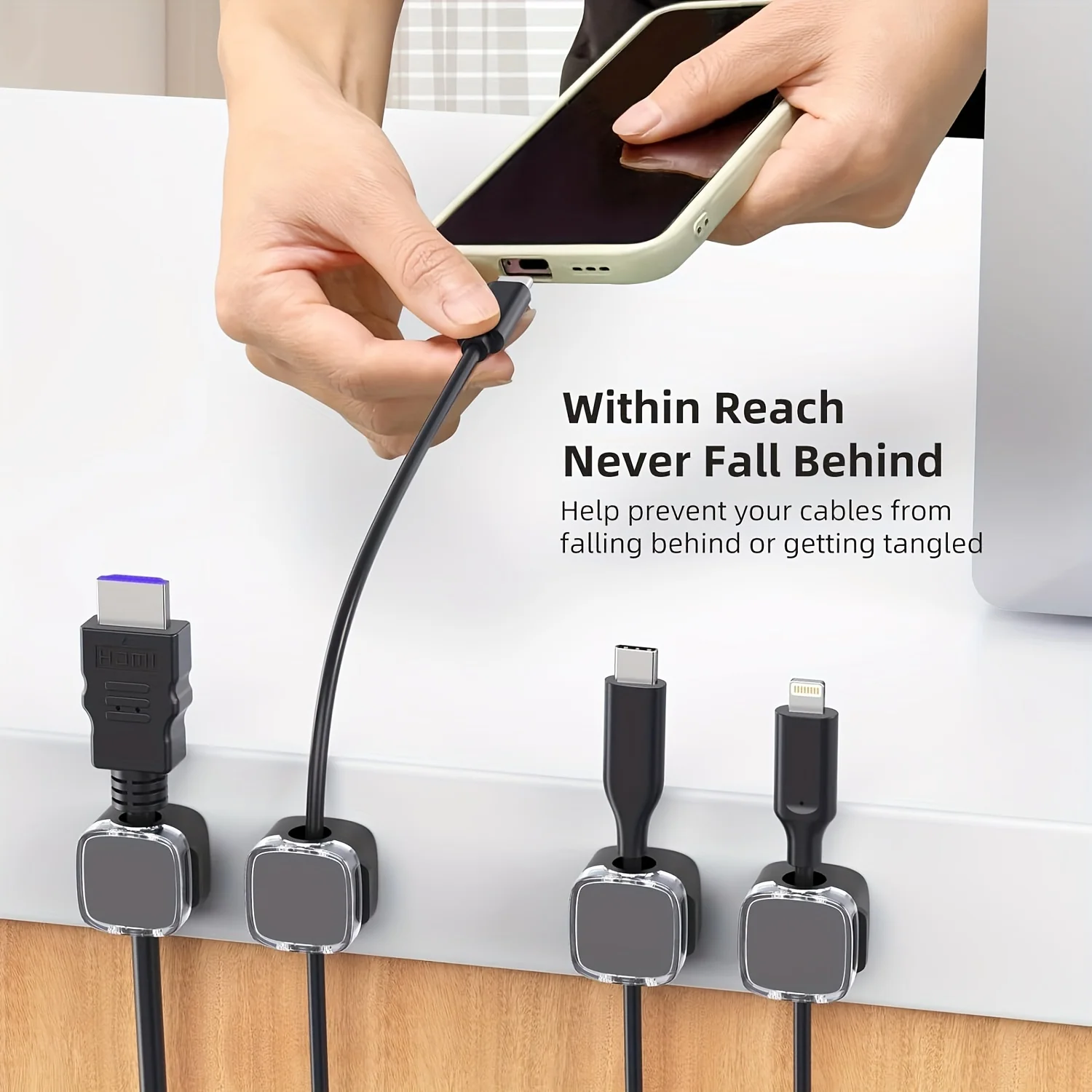VIKEFON-مشابك إدارة الكابلات ا - مراجعة Phone Accessories Hooks وسعره
