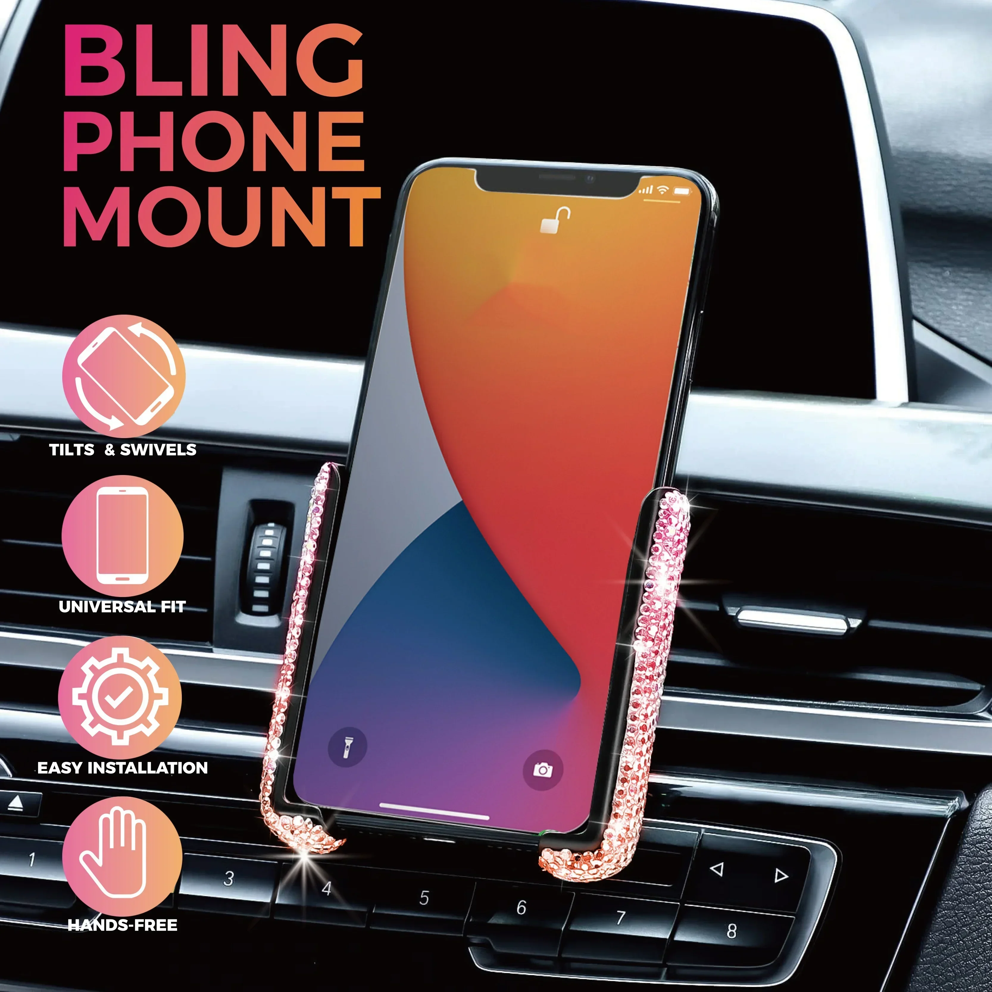 حامل هاتف جديد للسيارة مزين با - مراجعة Phone Accessories For Android وسعره