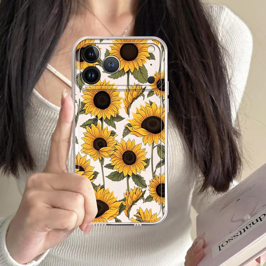 غطاء هاتف شفاف بنمط دوار الشمس - مراجعة Phone Accessories Iphone وسعره
