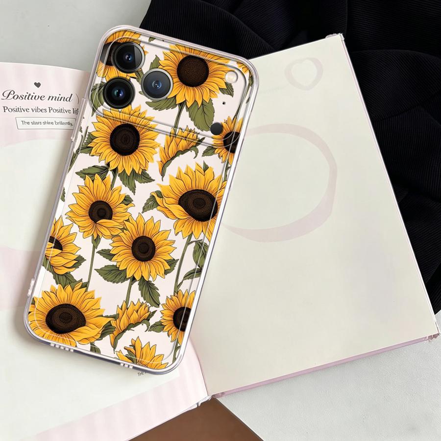 غطاء هاتف شفاف بنمط دوار الشمس - مراجعة Phone Accessories Iphone وسعره