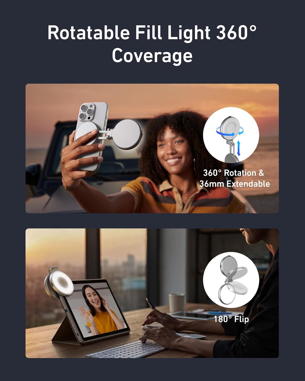 طقم إضاءة سيلفي مغناطيسي محمول - مراجعة Phone Accessories Kit وسعره