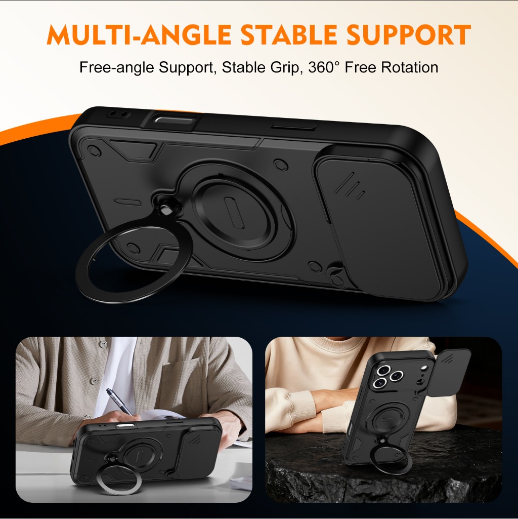 غطاء هاتف مقاوم للصدمات مع غطا - مراجعة Phone Accessories Ring وسعره