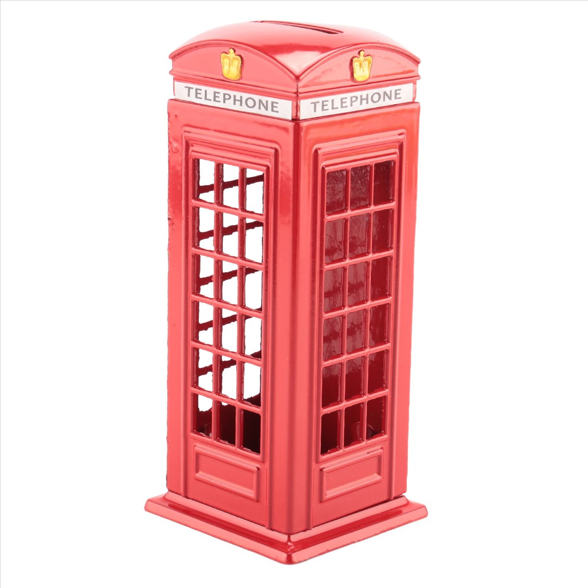 حصالة نقود معدنية حمراء على شك - مراجعة Phone Accessories London وسعره