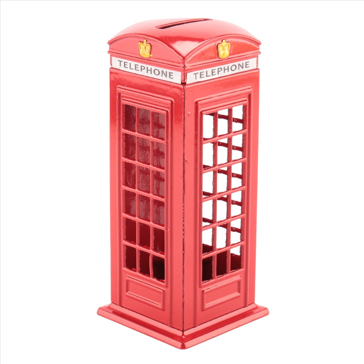 حصالة نقود معدنية حمراء على شك - مراجعة Phone Accessories London وسعره